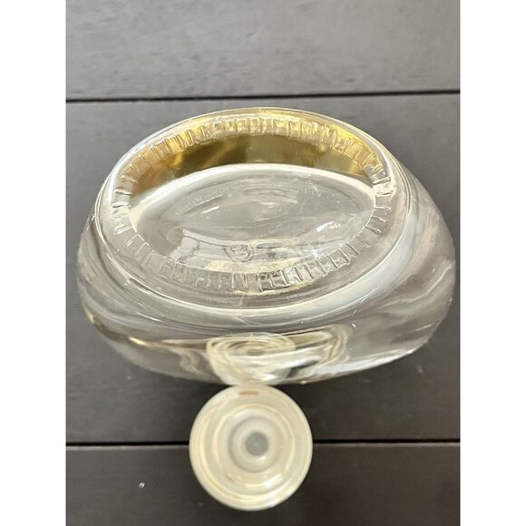 Vintage glass decanter clear with Stopper & dipped amber sides & bottom heavy - Picture 4 of 13